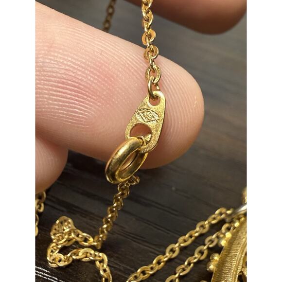 Vtg 70's Gold PAISLEY Filigree Viviane Woodard Pendant Perfume Locket Necklace! - Picture 2 of 5